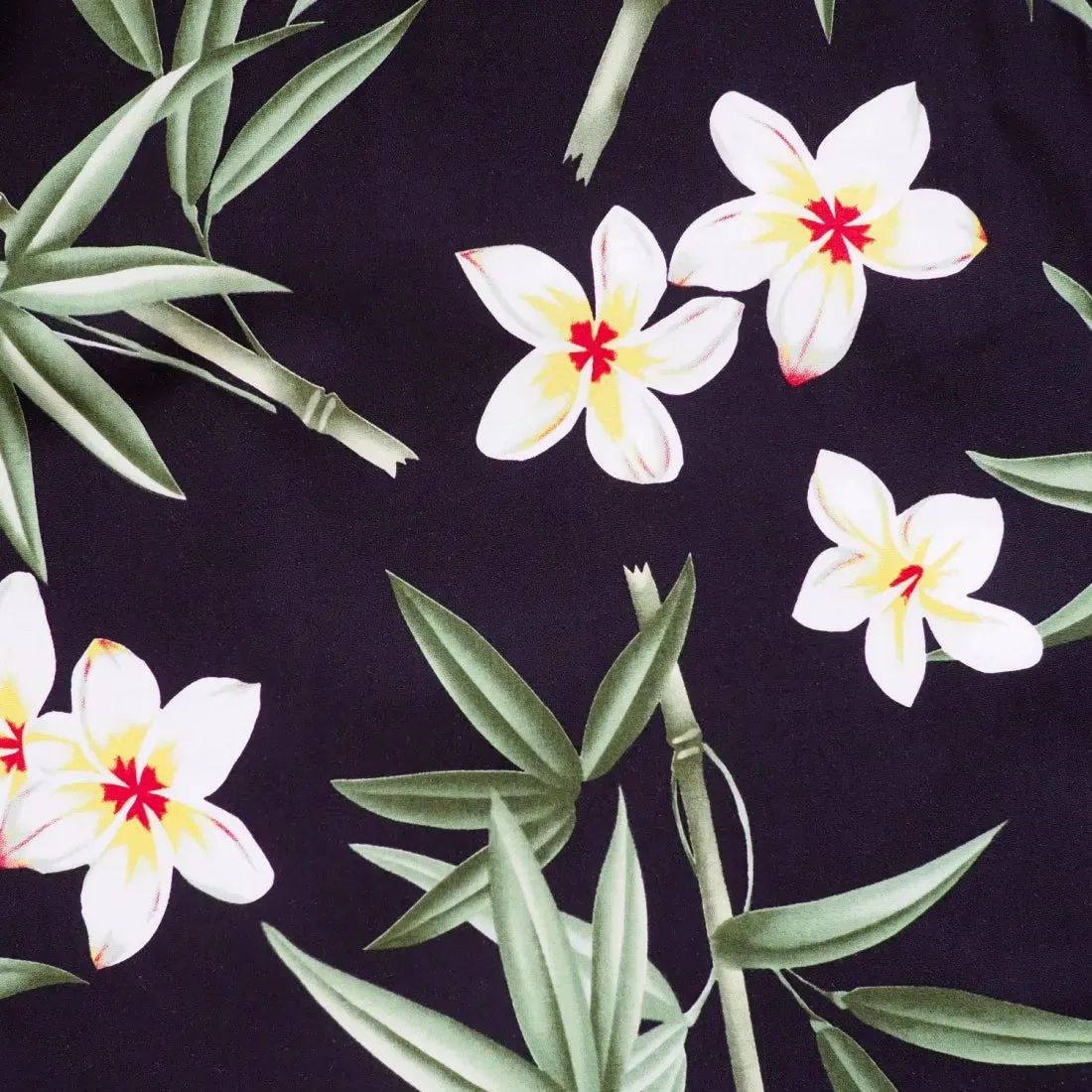 Pipiwai Black Hawaiian Rayon Fabric by the Yard