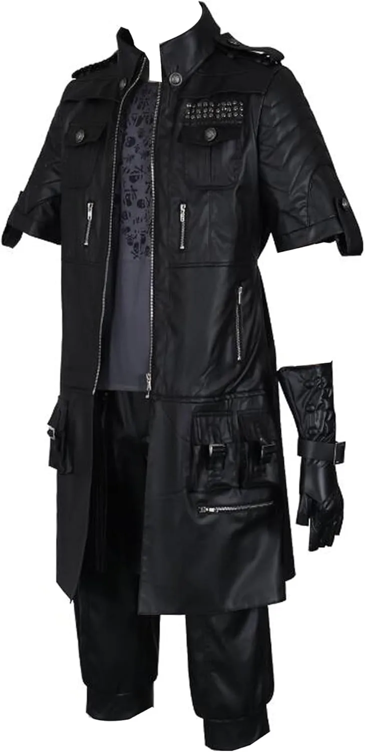Poetic Walk Mens Cosplay Whole Costume Leather Jacket Cloak Pants Uniform Noctis Suit Halloween