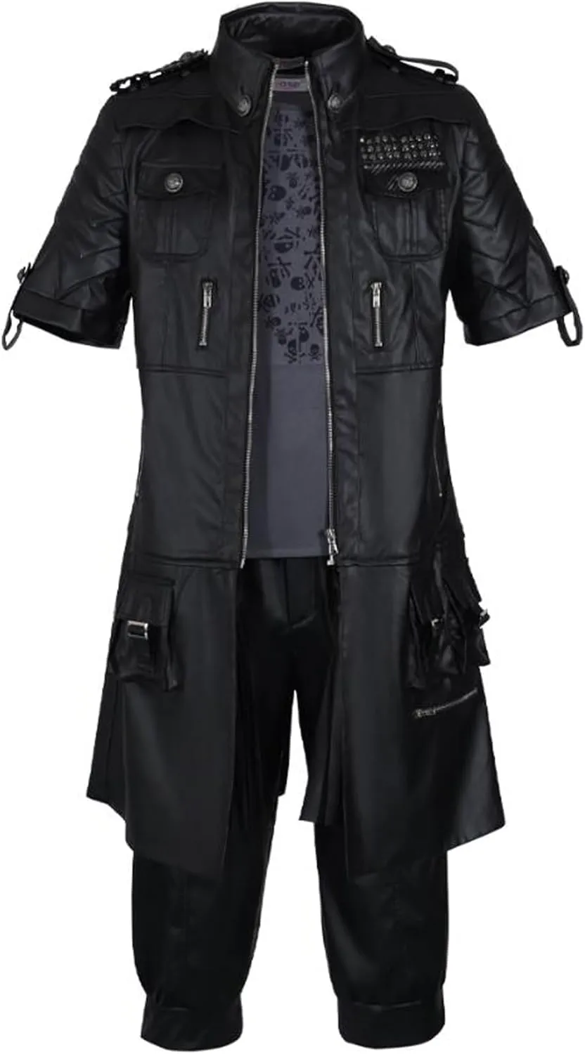 Poetic Walk Mens Cosplay Whole Costume Leather Jacket Cloak Pants Uniform Noctis Suit Halloween