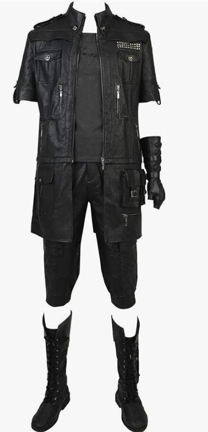 Poetic Walk Mens Cosplay Whole Costume Leather Jacket Cloak Pants Uniform Noctis Suit Halloween