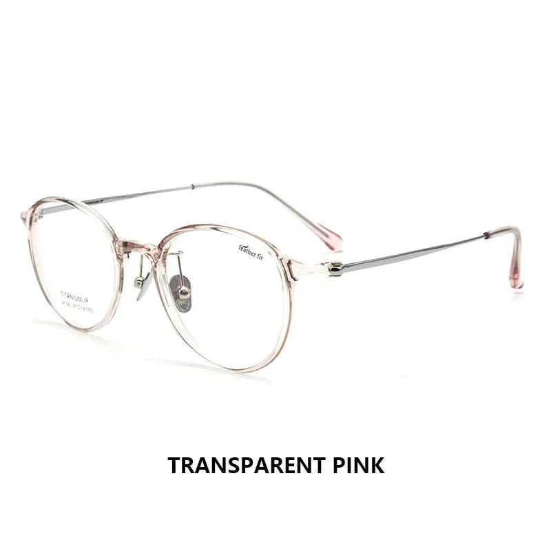 Pure Titanium Ultralight Retro Round Photochromic Progressive Reading Glasses Prescription Eyeglasses