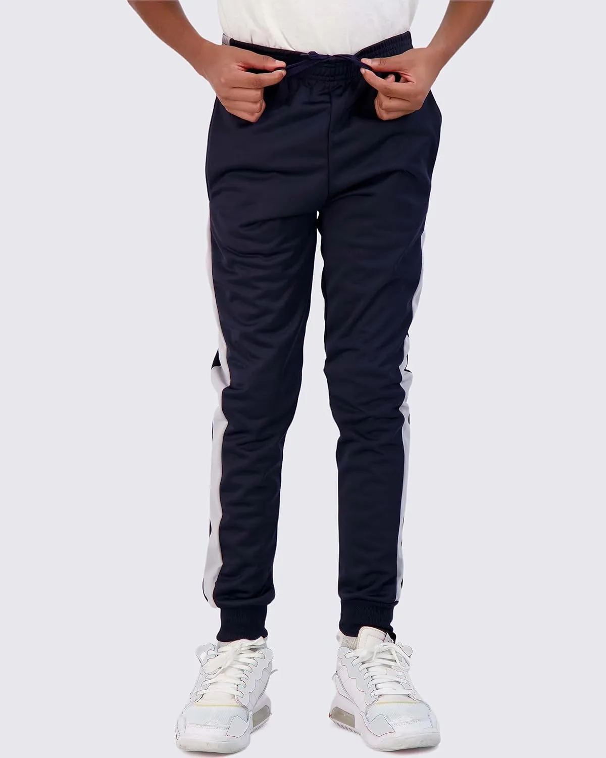 Real Essentials 3 Pack: Boy's Active Athletic Casual Jogger Sweatpants with Pockets