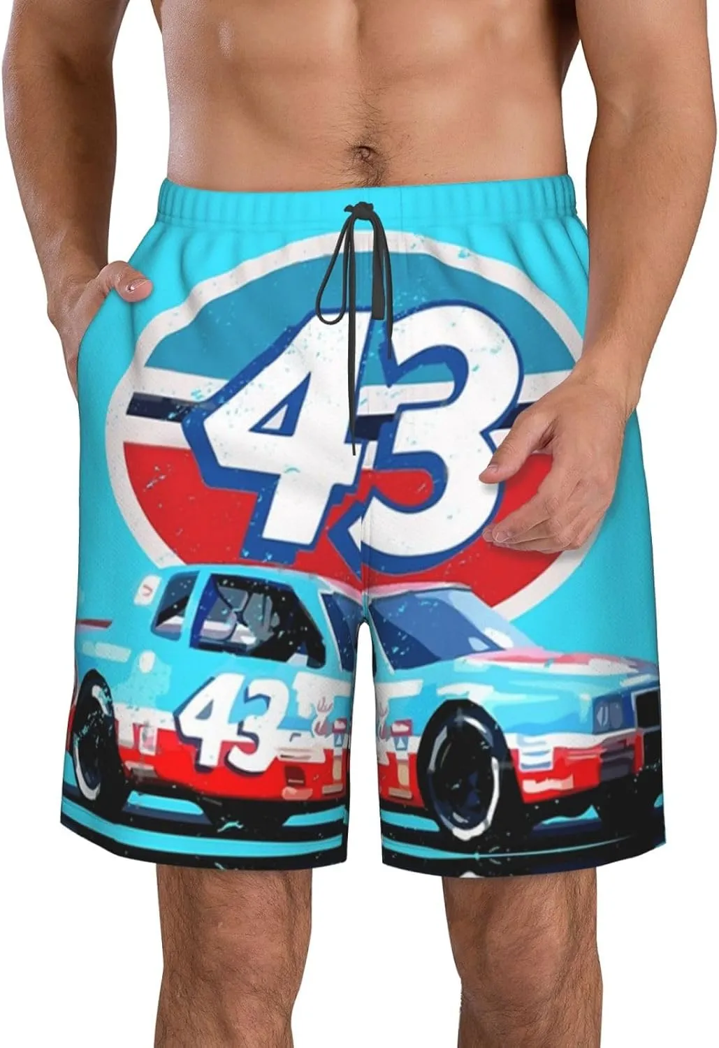 Richard-Petty-Car-43 Men's Swim Trunks Board Shorts Outdoor Beach Surfing