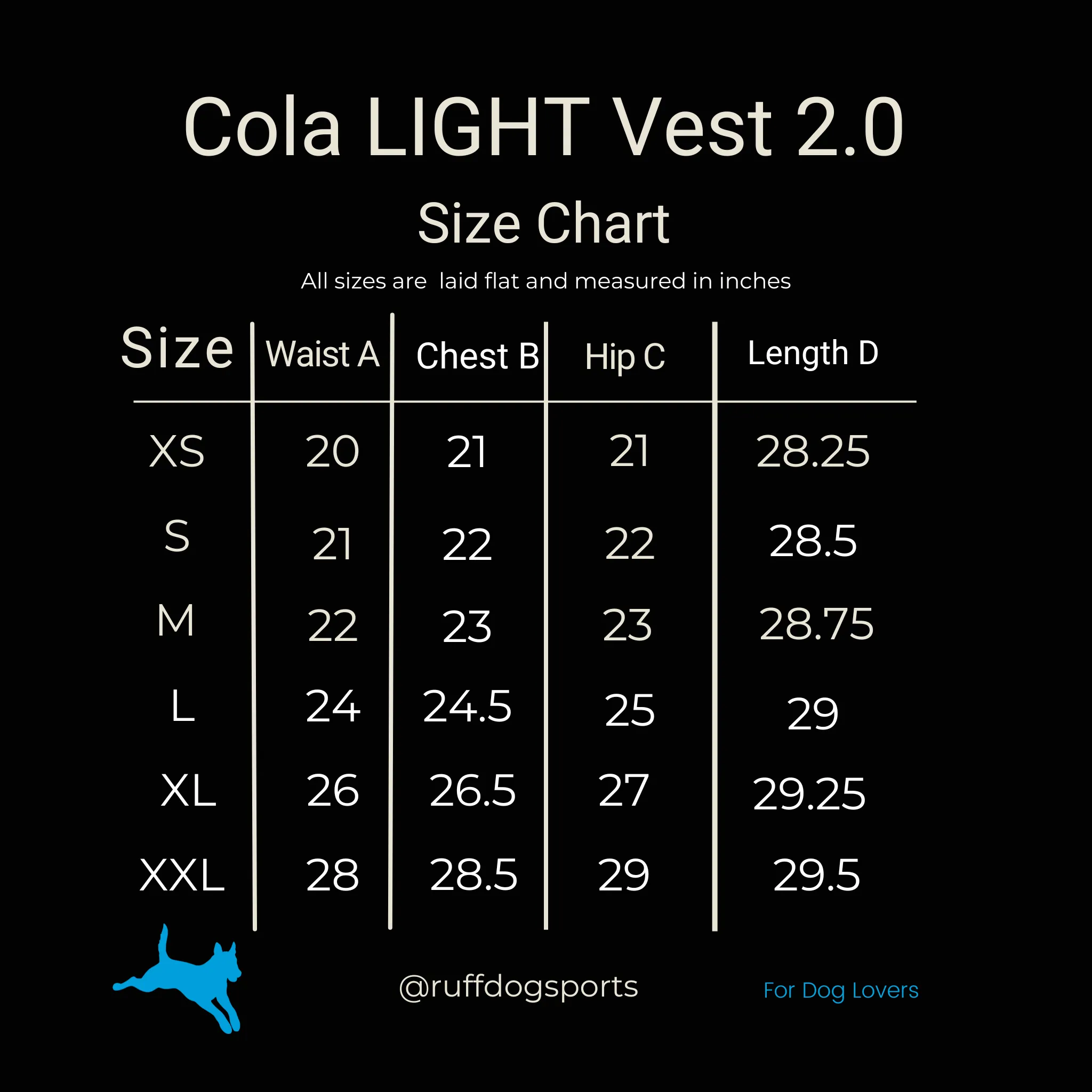 Ruffdog COLA Lightweight  Dog Trainer Vest CHARCOAL SAVE 40%