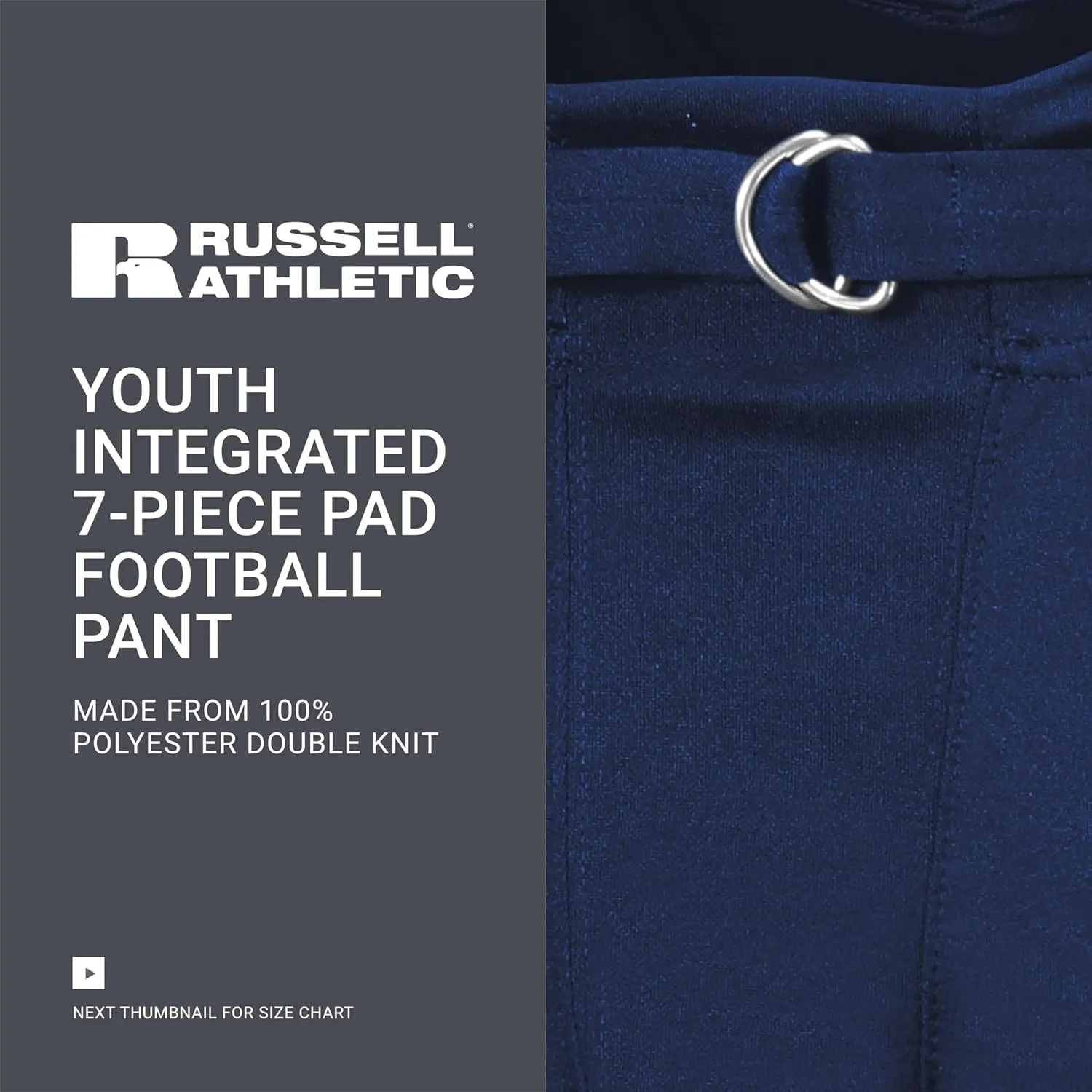 Russell Athletic Boys Youth Integrated 7-Piece Pad Football Pant