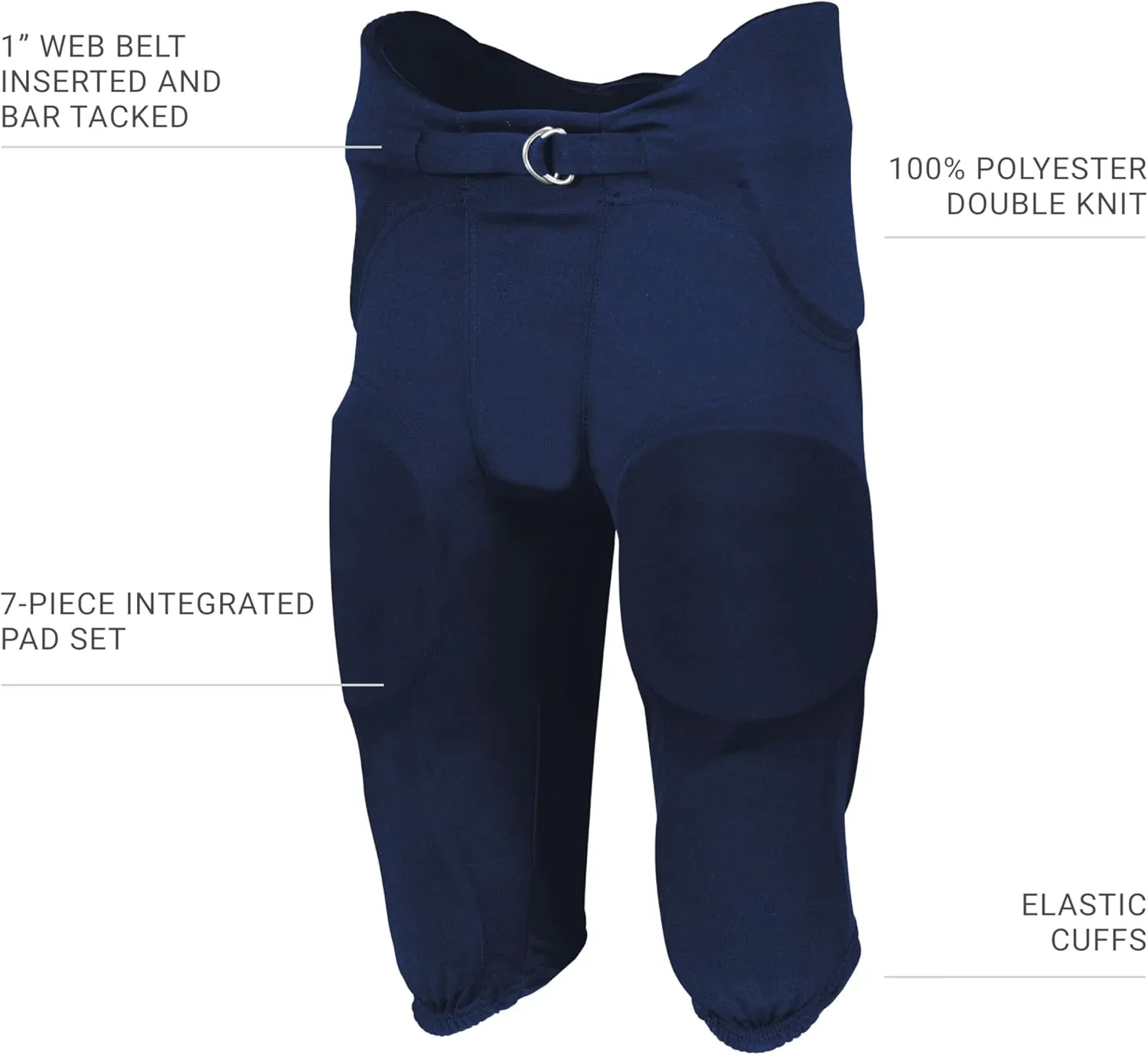 Russell Athletic Boys Youth Integrated 7-Piece Pad Football Pant
