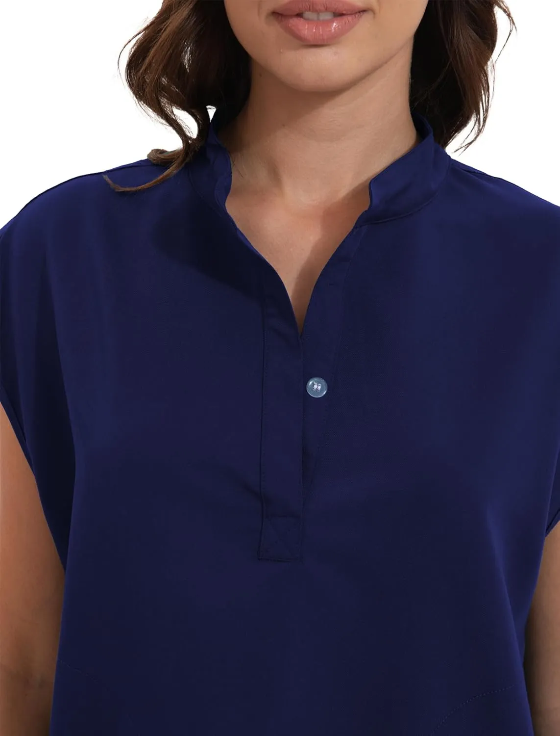 Scrub for Women Set - Stretch Scrub Top & Jogger Pants Mandarin Collar Anti-Wrinkle Scrub Suit Medical Uniform