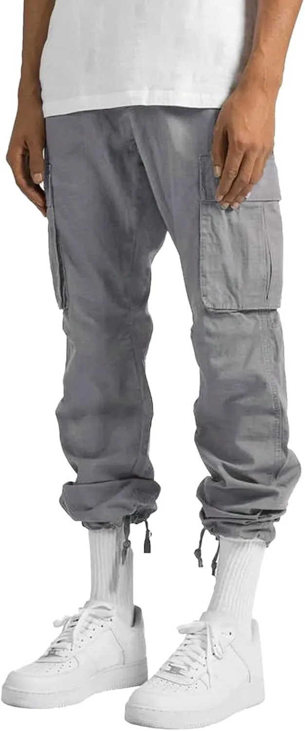 sdbrld Cargo Pants For Men Mens Trendy Relaxed Fit Pants Beach Streetwear Baggy Trousers Cargo Pants with Zipper Pockets