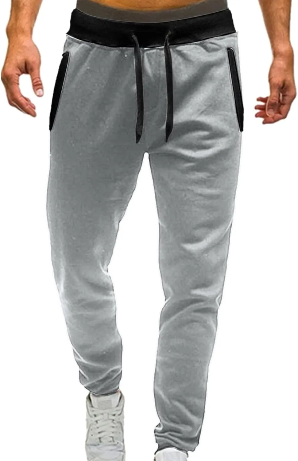 sdbrld Sweatpants For Men Mens Cotton Sport Joggers Solid Drawstring Cargo Pants Casual Hiking Running Sweatpants Trousers