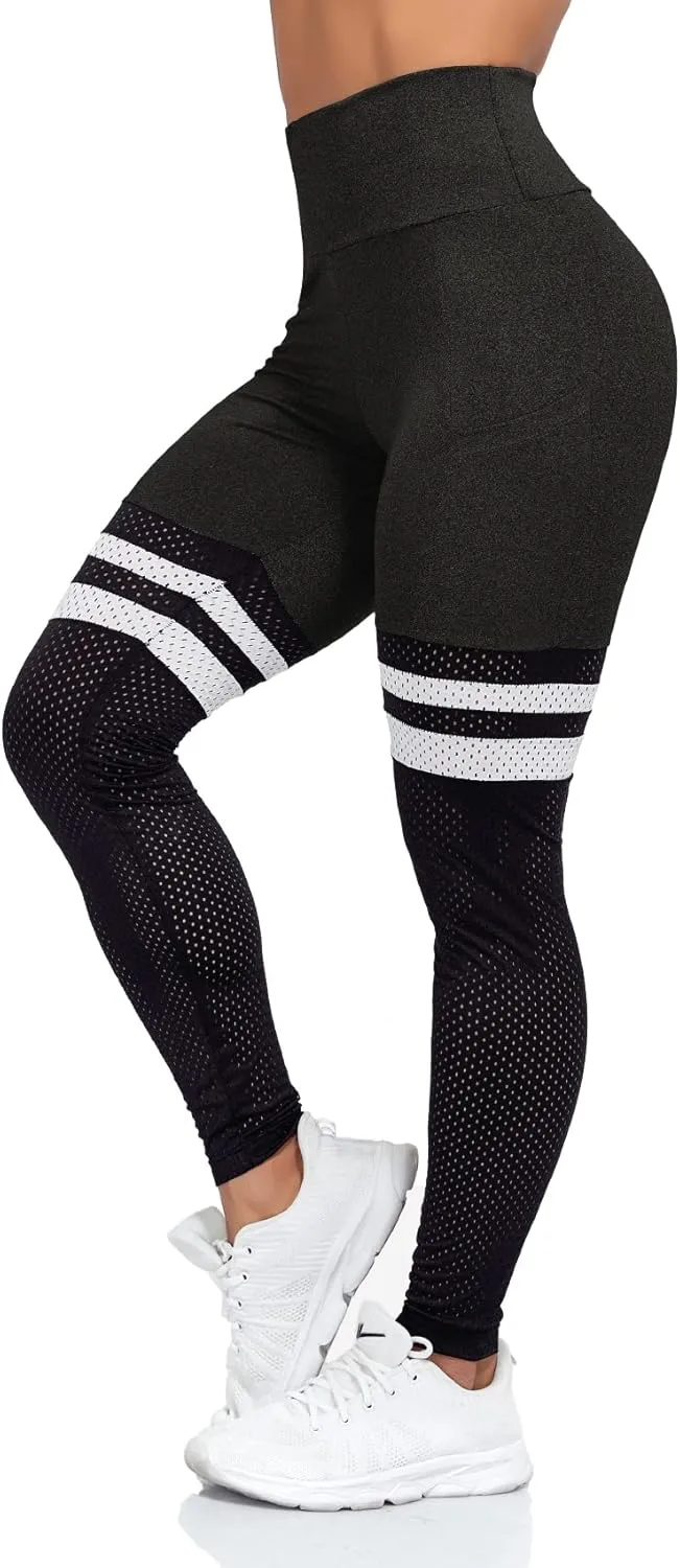 SEASUM Women Scrunch Butt Leggings High Waisted Ruched Yoga Pants Workout Butt Lifting