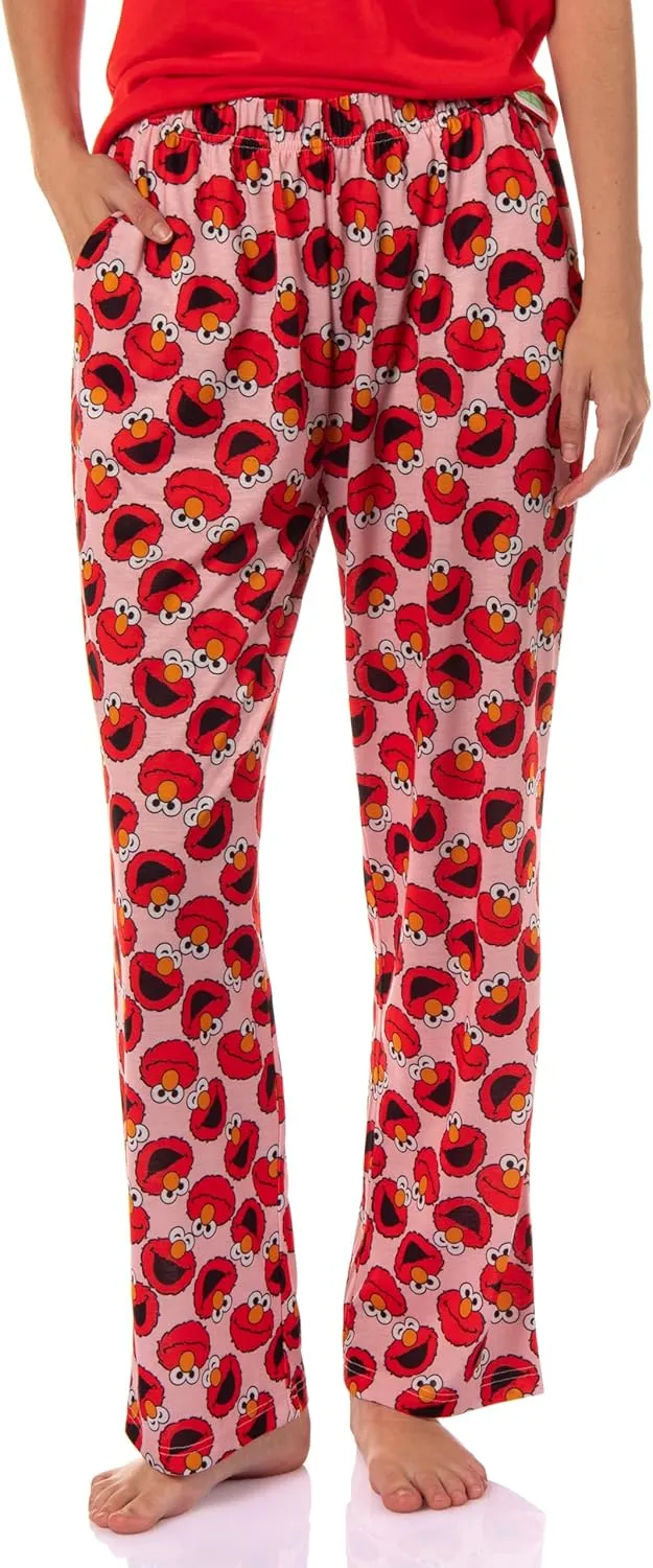 Sesame Street Women's Big Face Tossed Print Character Sleep Pajama Set
