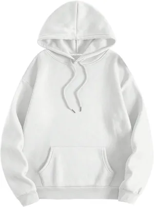 SOLY HUX Hoodies for Women Drawstring Long Sleeve Drop Shoulder Pullover Sweatshirt with Pocket