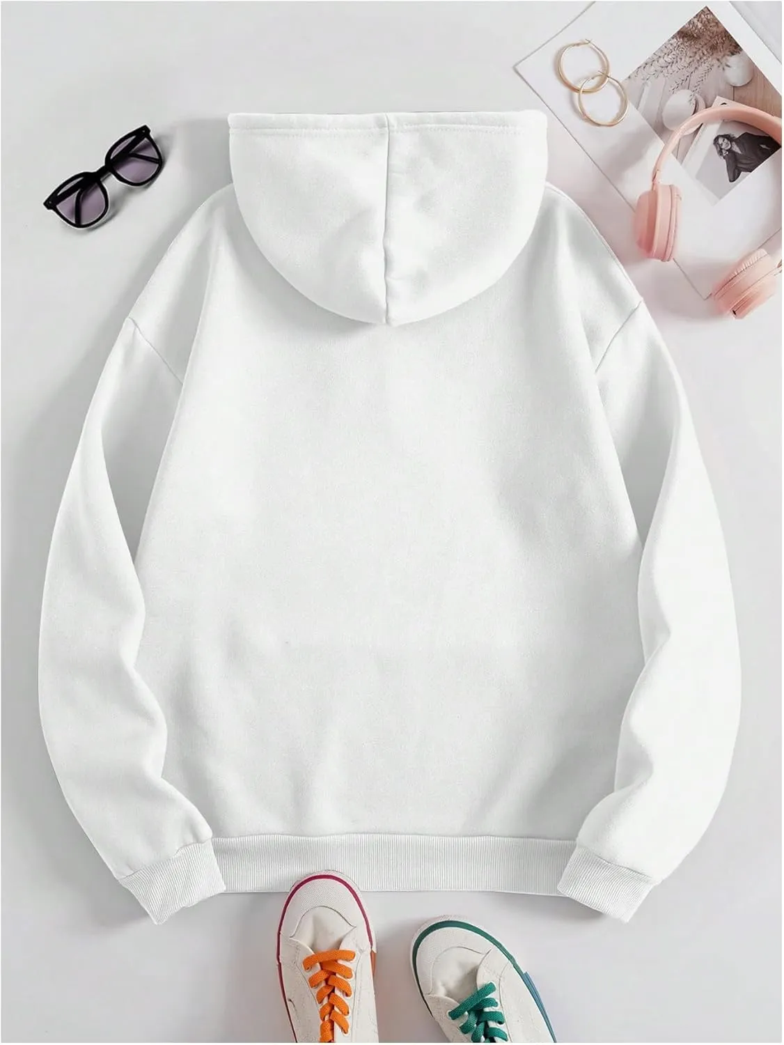 SOLY HUX Hoodies for Women Drawstring Long Sleeve Drop Shoulder Pullover Sweatshirt with Pocket