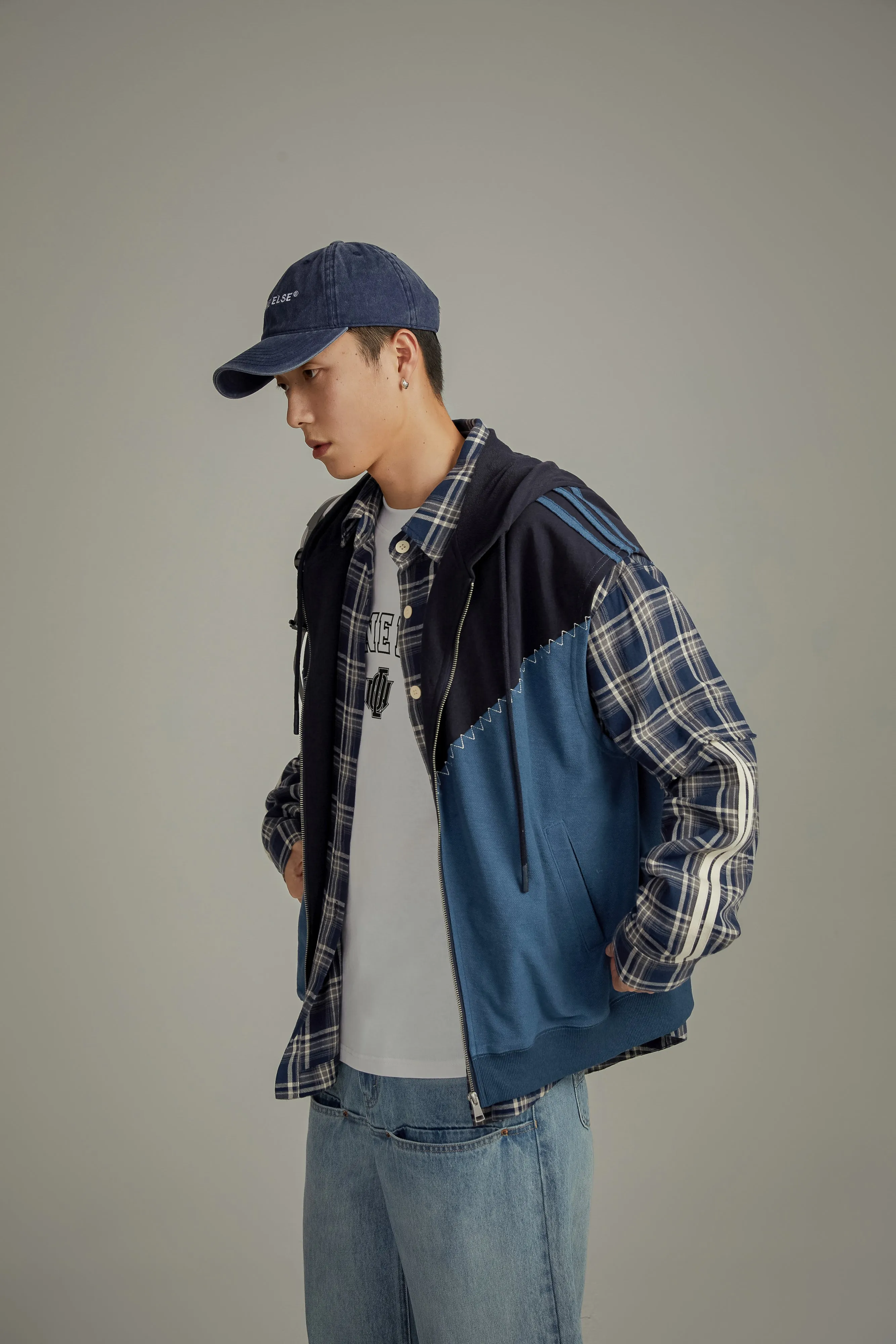 Stitch Hooded Zip-Up Vest