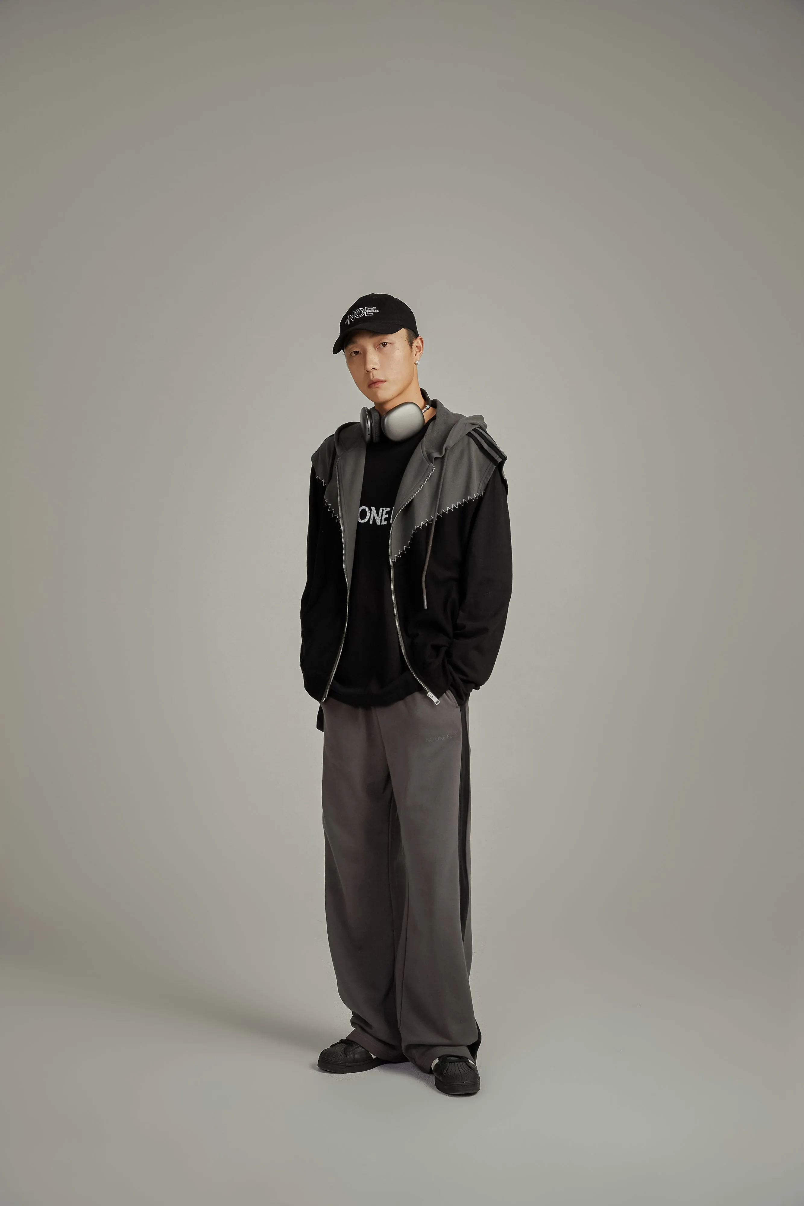 Stitch Hooded Zip-Up Vest