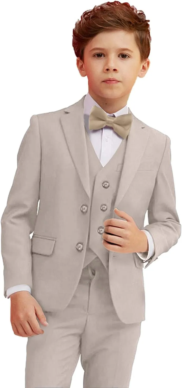 Suits for Boy Slim Fit Formal Dress Outfit Toddler Suit Blazer Vest Pants Kis Tuxedos