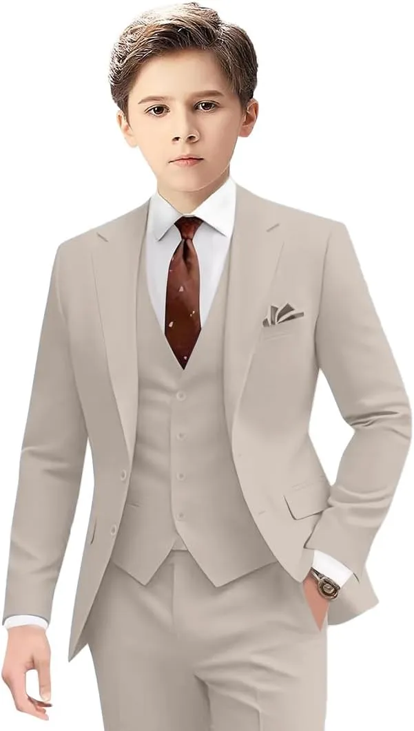 Suits for Boy Slim Fit Formal Dress Outfit Toddler Suit Blazer Vest Pants Kis Tuxedos