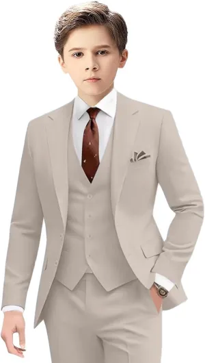 Suits for Boy Slim Fit Formal Dress Outfit Toddler Suit Blazer Vest Pants Kis Tuxedos