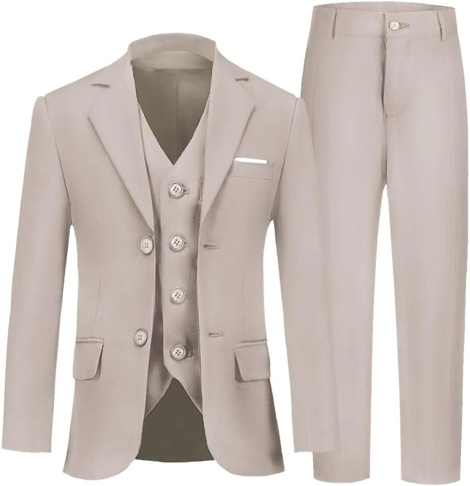 Suits for Boy Slim Fit Formal Dress Outfit Toddler Suit Blazer Vest Pants Kis Tuxedos