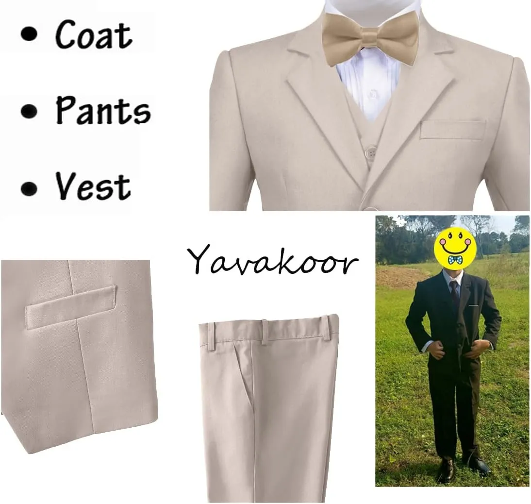 Suits for Boy Slim Fit Formal Dress Outfit Toddler Suit Blazer Vest Pants Kis Tuxedos