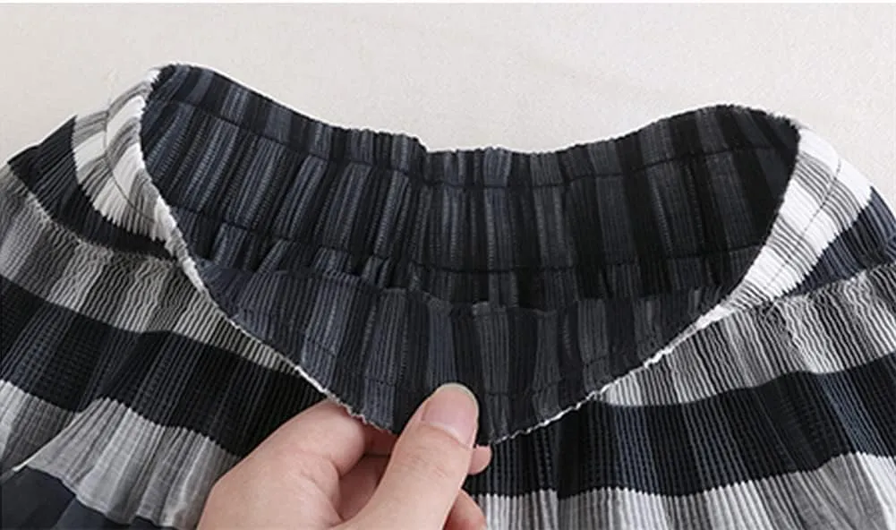 Summer Spring Long Skirt for Women Y2K Vintage Midi Plaid Skirt
