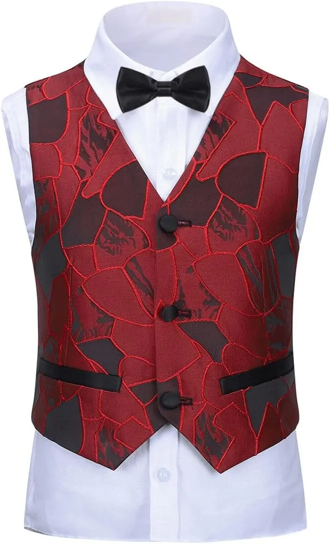 SWOTGdoby Boys Suits 3 Piece Slim Fit Kids Tuxedo Suits for Boys Formal Dress Blazer Jacket Pants Vest Wedding Party Prom