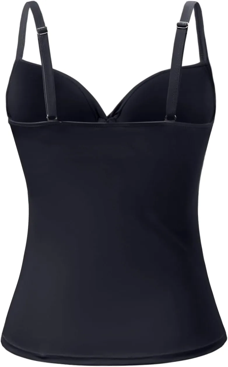 Tempt Me Womens Underwire Tankini Top Tummy Control Swim Tops Only Twist Front Push Up Bathing Suit No Bottom 2025
