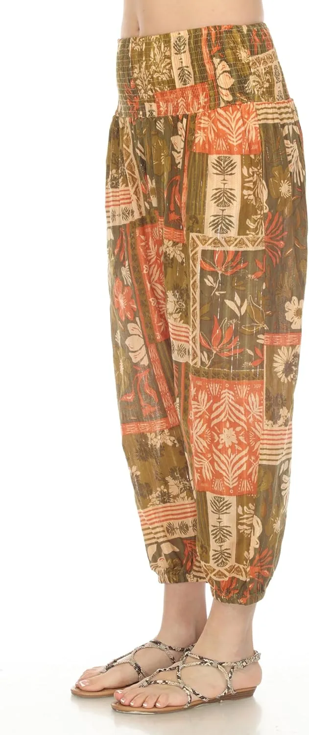 Tropical Patchwork Harem Pants