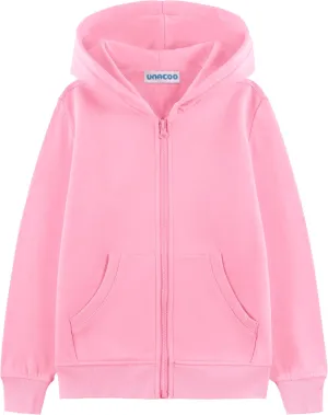 UNACOO Girls Boys Zip Up Hoodie Soft Fleece Sweatshirt Kids Hoodies for Toddler Zipper hoodie Jacket (Age 3-12 Years)