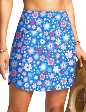 Viodia Women's 17" Long Swim Skirt High Waisted Modest Swimsuits Skirt Bathing Suit Tummy Control Swim Bottoms