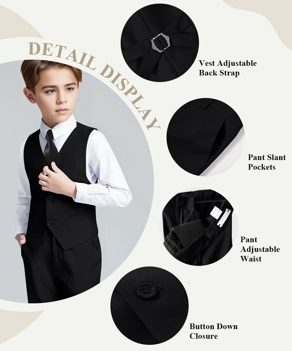 Visaccy Boys Suits Slim Fit Dress Clothes Ring Bearer Outfit