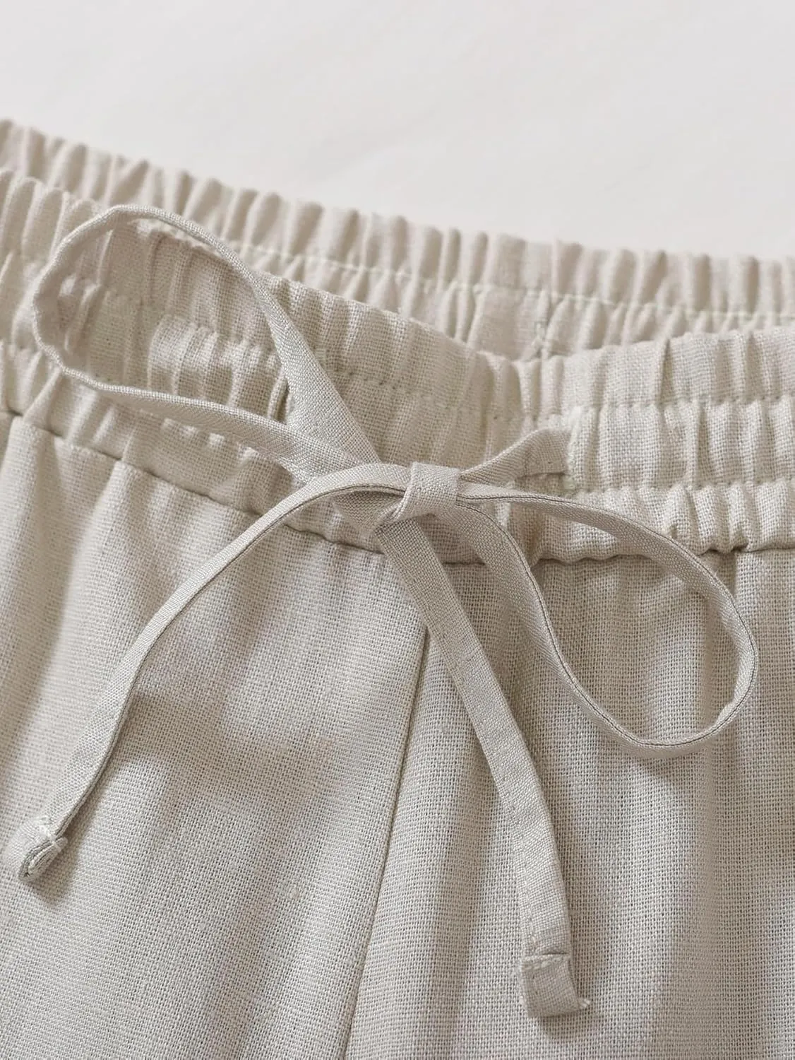 Weintee Women's 34" Inseam Tall Linen Pants with Pockets