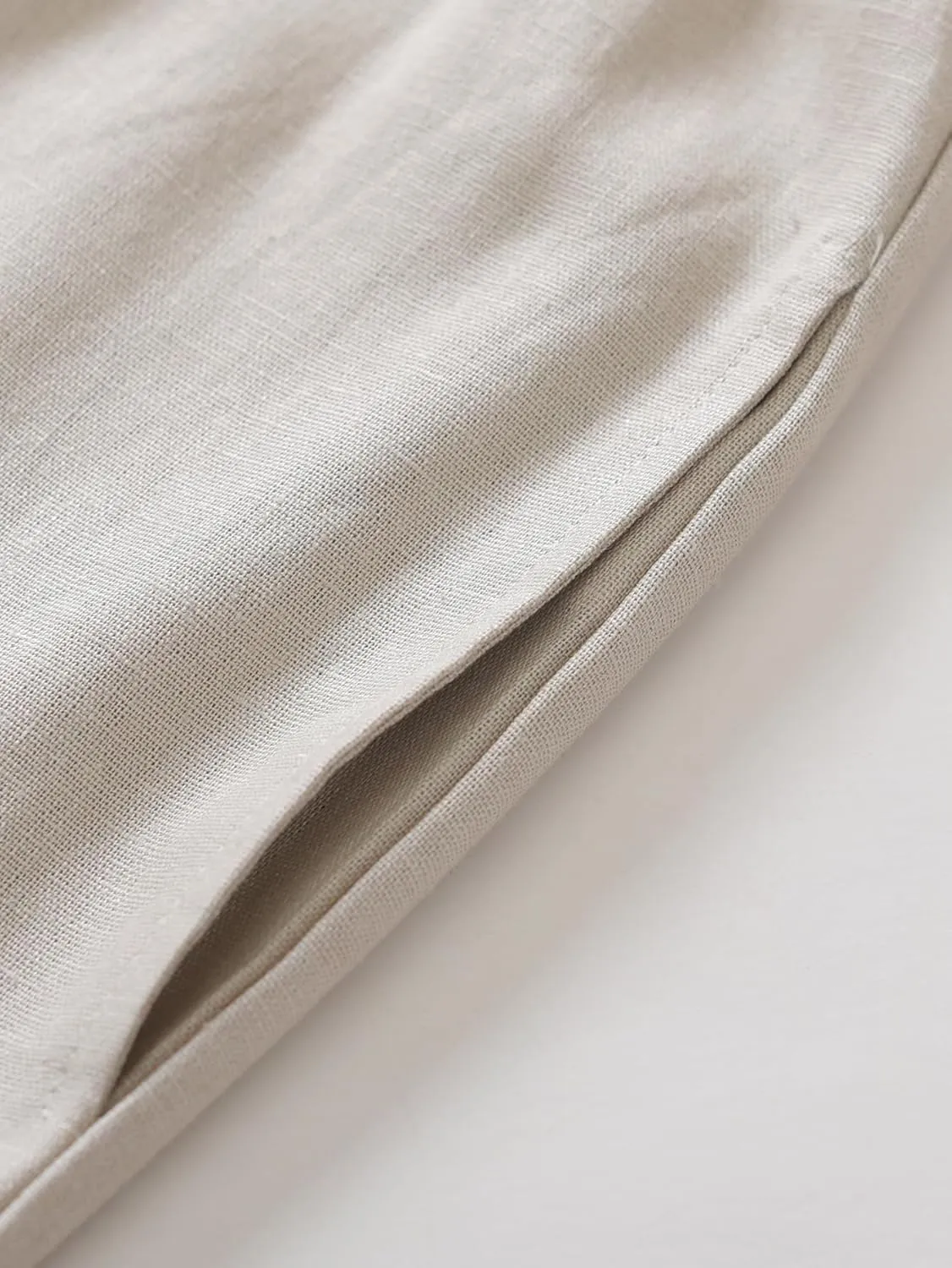 Weintee Women's 34" Inseam Tall Linen Pants with Pockets