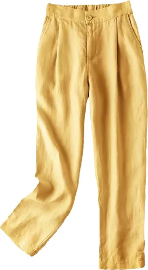with Pocket Harem Pants for Women High Waist Slim Nine-Point Suit Pants Solid Office Pants