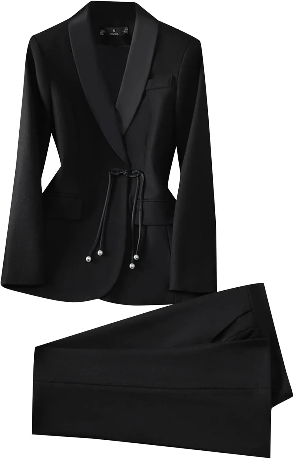 Women Elegant Pant Suit 2 Piece Set Office Ladies Female Business Work Wear Formal Blazer Jacket and Trouser