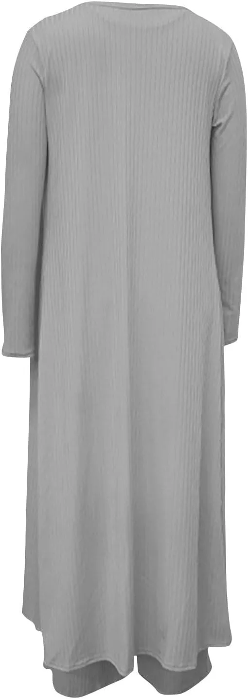 Women's 3 Piece Matching Set Ribbed Knit Lounge Sets Tank Cardigan and High Waist Pants Pajamas Loungewear Outfits