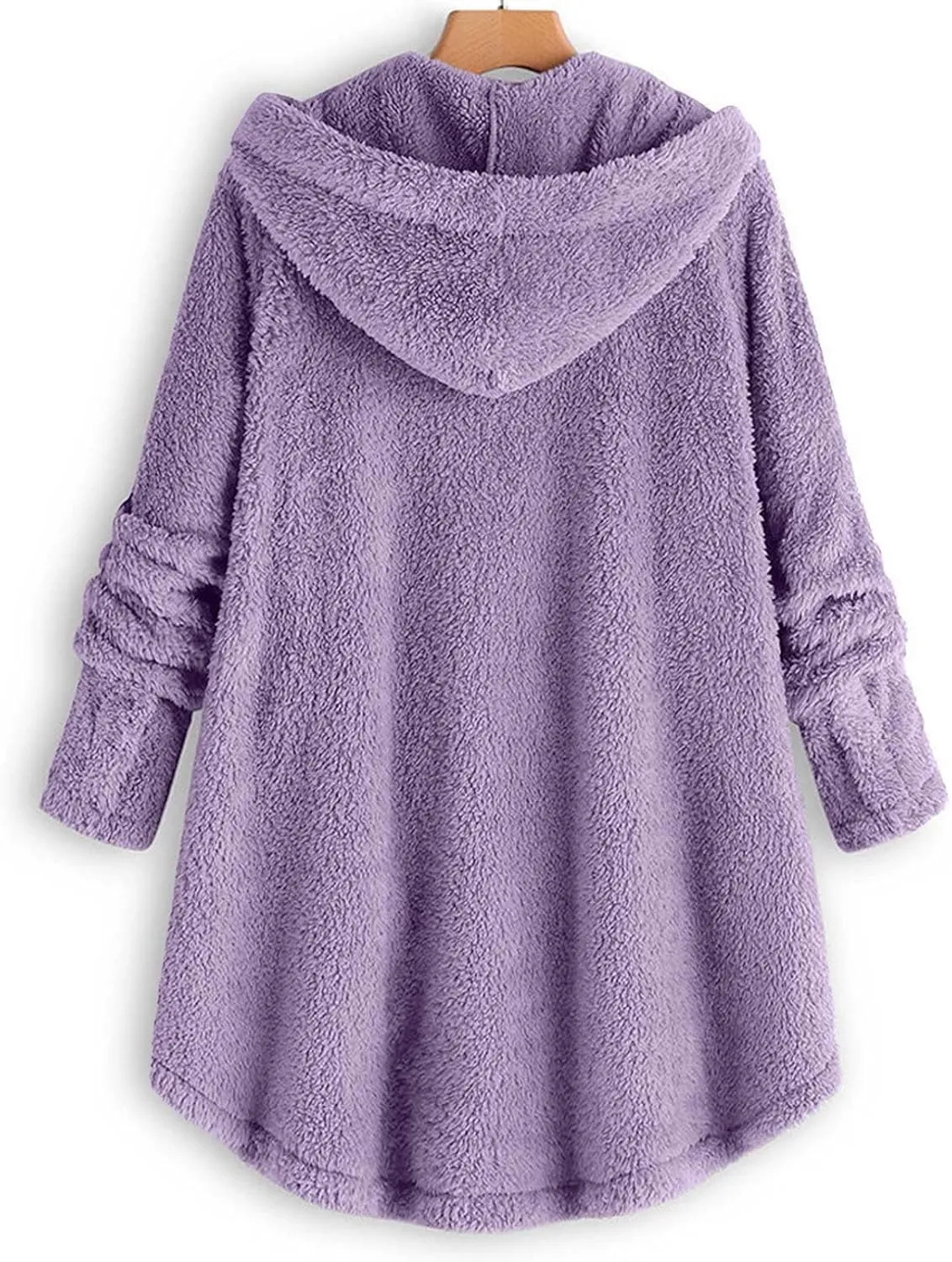 Womens Fuzzy Fleece Sherpa Hoodies Casual Teddy Coat Button Down Oversized Sweatshirt with Pockets Jackets Cardigan