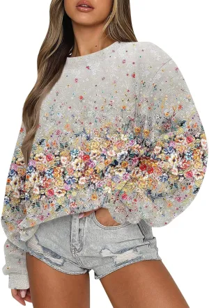 Womens Oversized Sweatshirt Hoodies Fleece Long Sleeve Crewneck Pullover Tops Casual Fall Fashion Outfits Clothes 2024