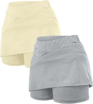 Womens Skorts with High Waist Pockets Tummy Control Plus Size Athletic Sports Pants Skirt Casual Pants for Women