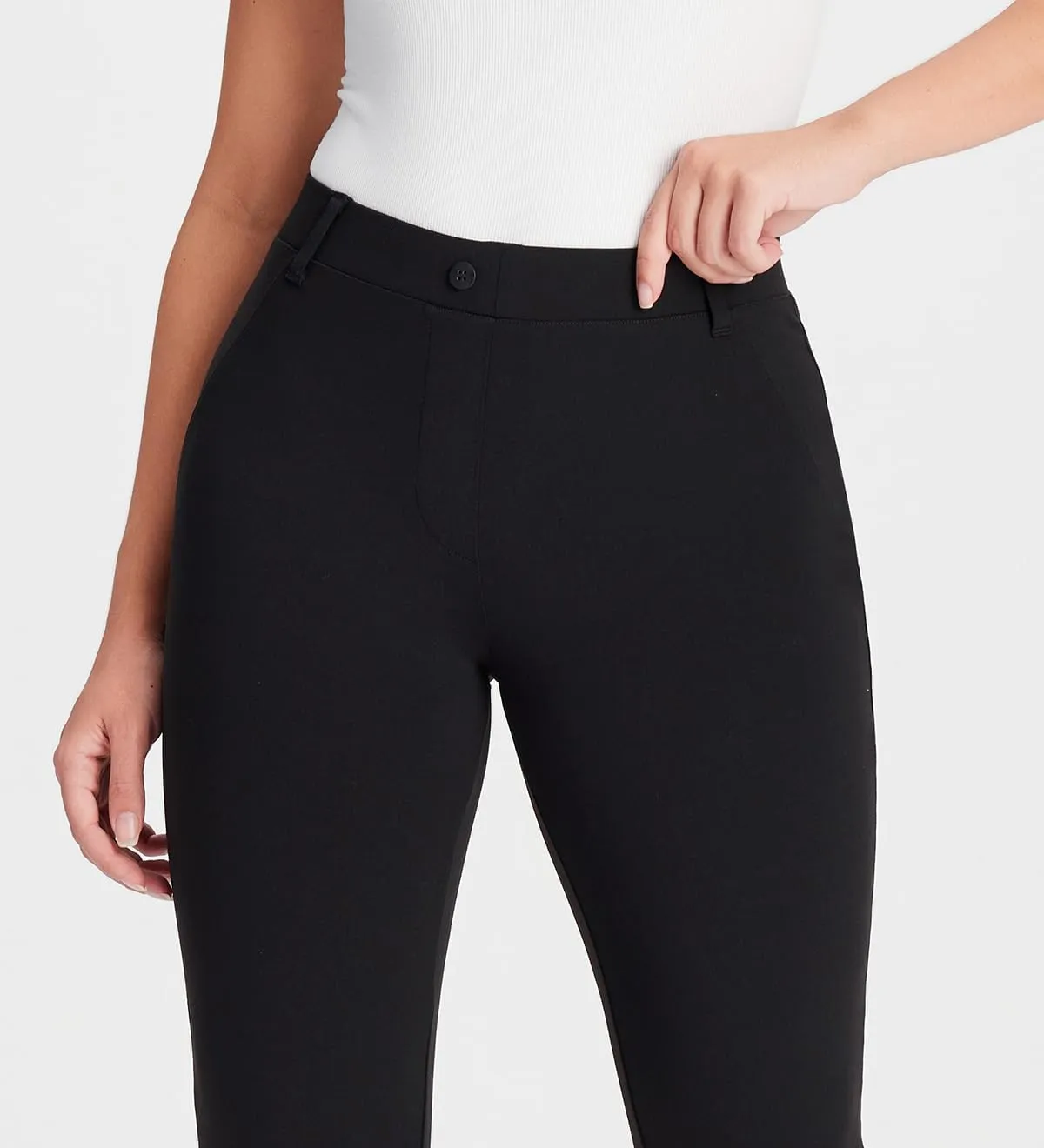 Yogipace,Belt Loops,Women's Cropped Dress Yoga Pants Capri Leggings for Work