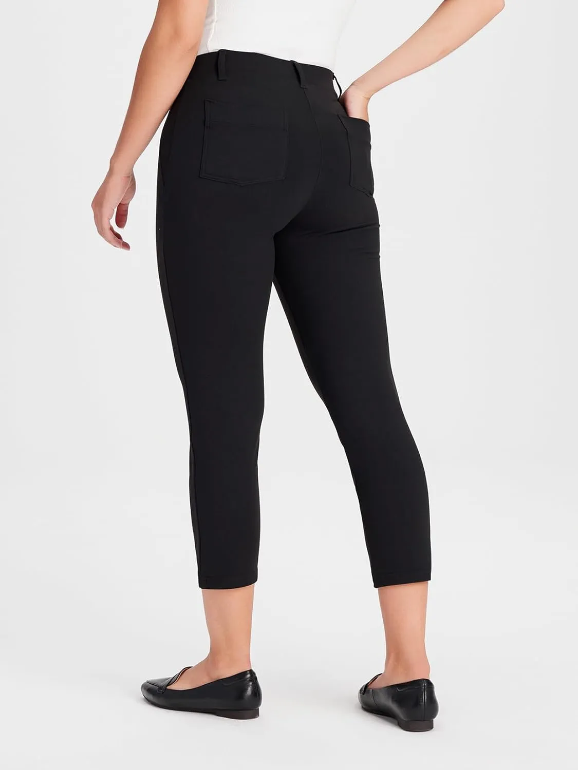 Yogipace,Belt Loops,Women's Cropped Dress Yoga Pants Capri Leggings for Work