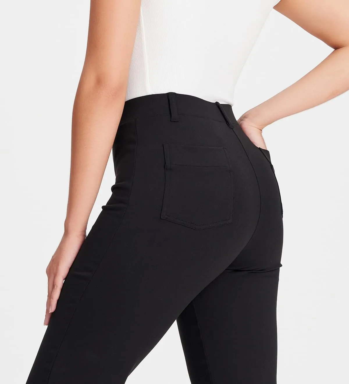 Yogipace,Belt Loops,Women's Cropped Dress Yoga Pants Capri Leggings for Work