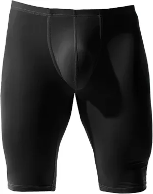 YUFEIDA Men's Compression Half Tights Leggings Sheer Swimwear Shorts Trunks Pant