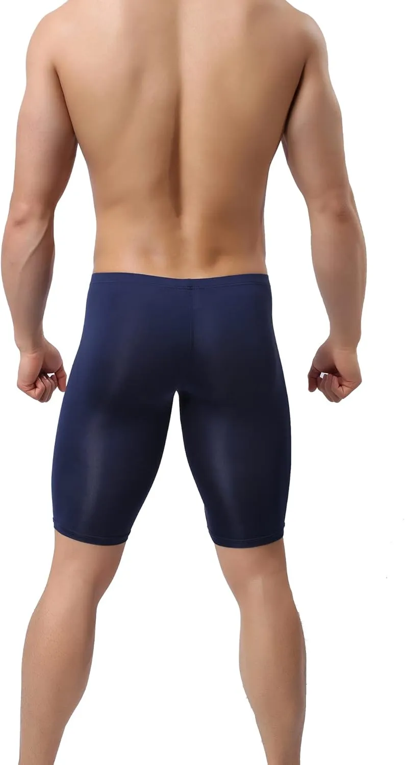 YUFEIDA Men's Compression Half Tights Leggings Sheer Swimwear Shorts Trunks Pant
