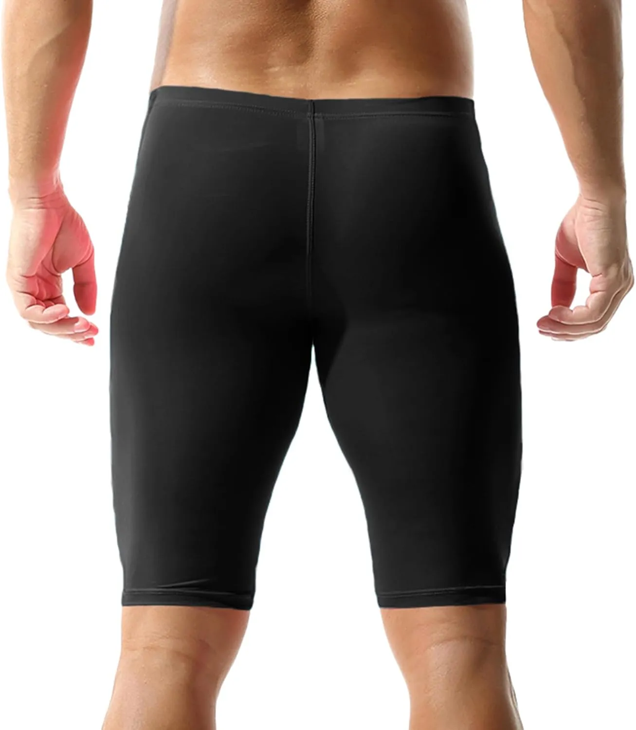 YUFEIDA Men's Compression Half Tights Leggings Sheer Swimwear Shorts Trunks Pant